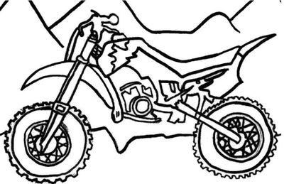 Desenhos para colorir, desenhar e pintar : Desenho de moto para